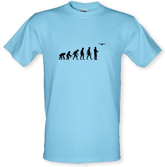 Evolution Of Man Droning t-shirts